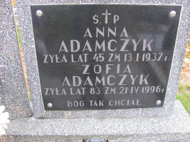 Zofia Adamczyk 1913 Rawa Mazowiecka - Grobonet - Wyszukiwarka osób pochowanych