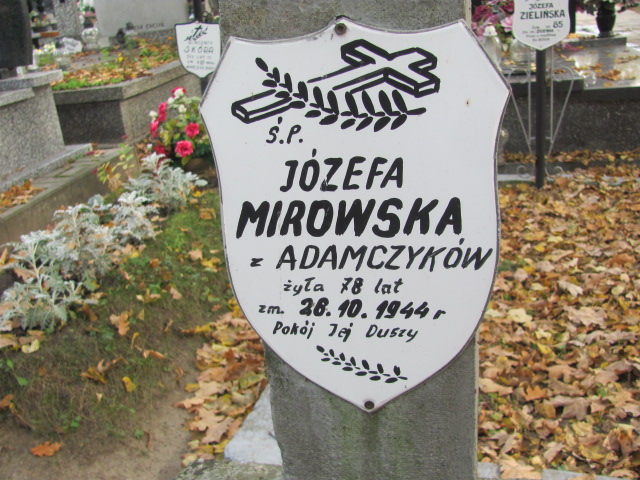 Józefa Mirowska 1865 Rawa Mazowiecka - Grobonet - Wyszukiwarka osób pochowanych