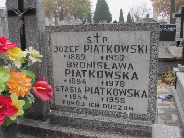 Bronisława Piątkowska 1894 Rawa Mazowiecka - Grobonet - Wyszukiwarka osób pochowanych