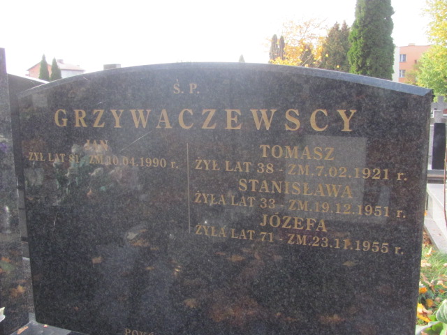 Józefa Grzywaczewska 1884 Rawa Mazowiecka - Grobonet - Wyszukiwarka osób pochowanych