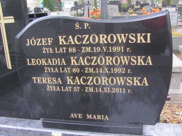 Leokadia Kaczorowska 1912 Rawa Mazowiecka - Grobonet - Wyszukiwarka osób pochowanych