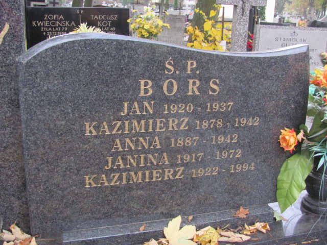 Janina Bors 1917 Rawa Mazowiecka - Grobonet - Wyszukiwarka osób pochowanych